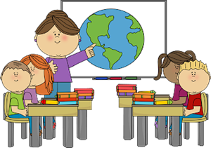 Kids in classroom graphic 